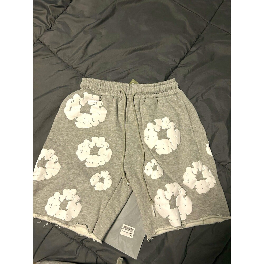 Denim Tears African Diaspora Goods Gray Fleece Cotton Sweat Shorts Drawstring
